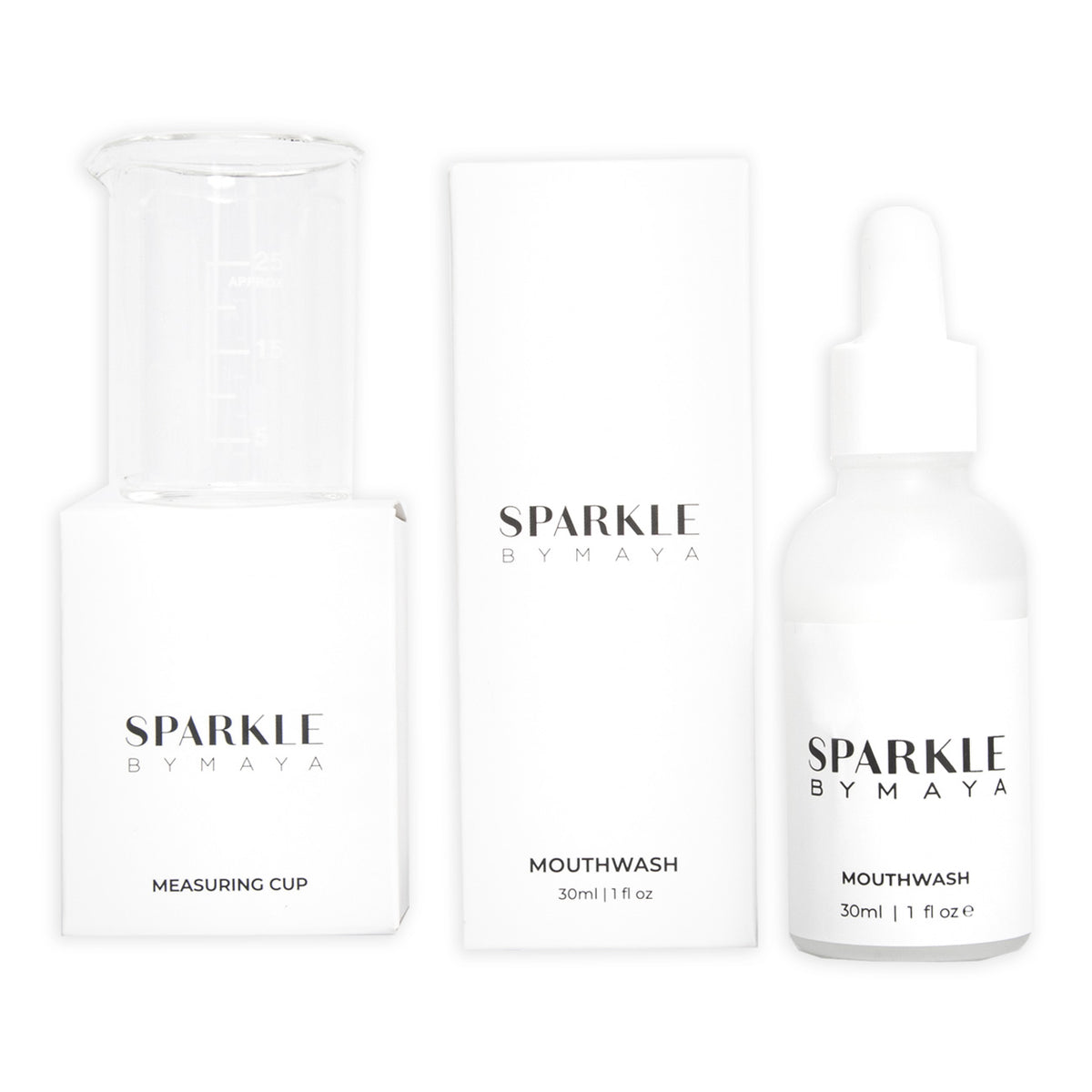 SBM MOUTHWASH + MEASURING CUP Sparkle By Maya